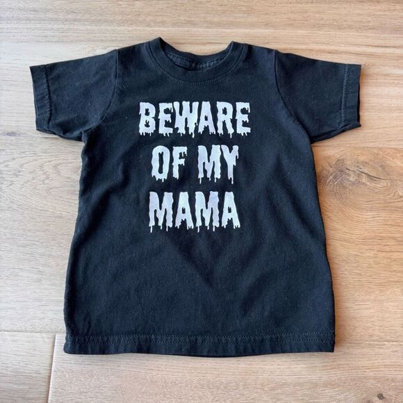Hubs & Hers Beware Of My Mama Unisex Toddler Graphic T-Shirt Size 2T - Picture 4 of 4